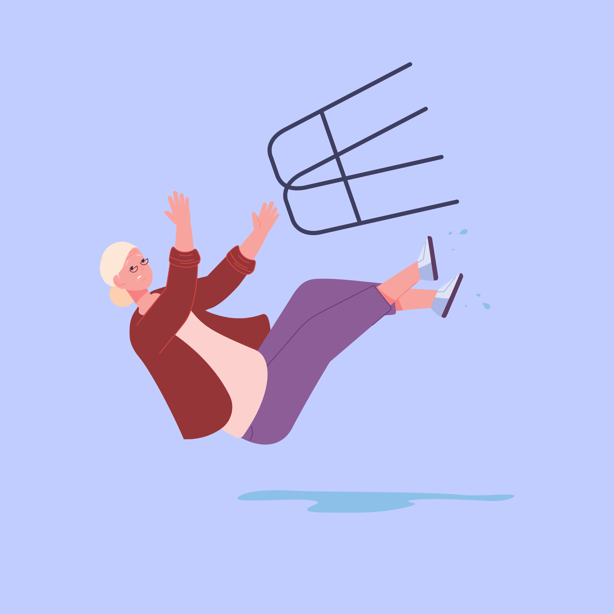 Illustration of a general liability slip and fall claim
